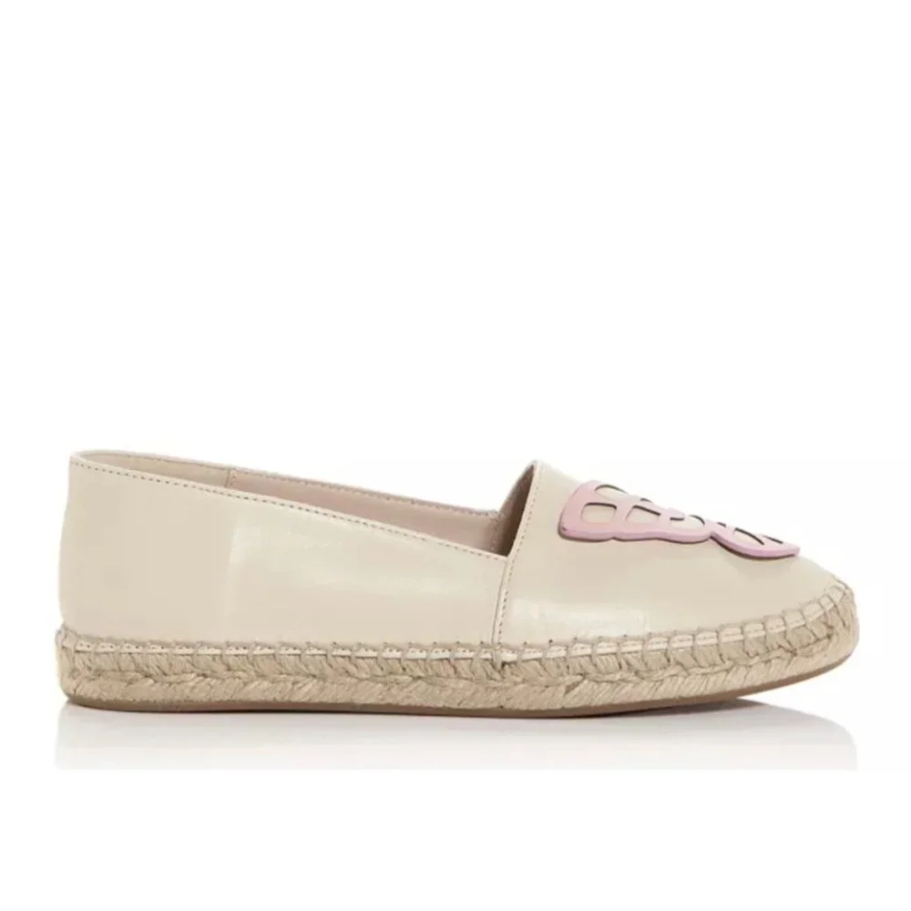 Sophia Webster Leather Butterfly Espadrilles Heirloom Rose Cream Sz.39.5 EU